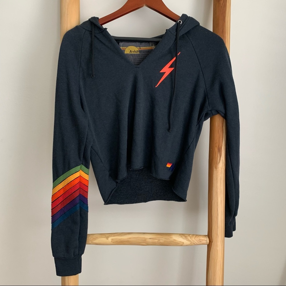 Aviator Nation Crop Sweater Hoodie